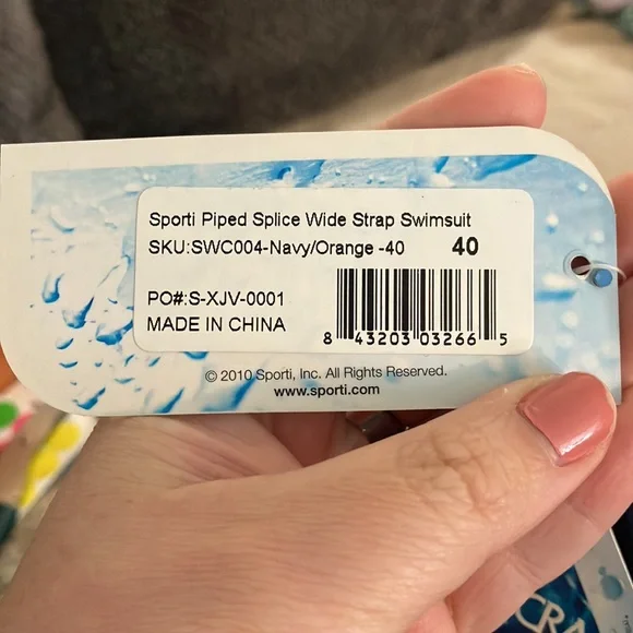 NWT Sporti Piped Splice Wide Strap One Piece Swimsuit, size 40 - Picture 8 of 12